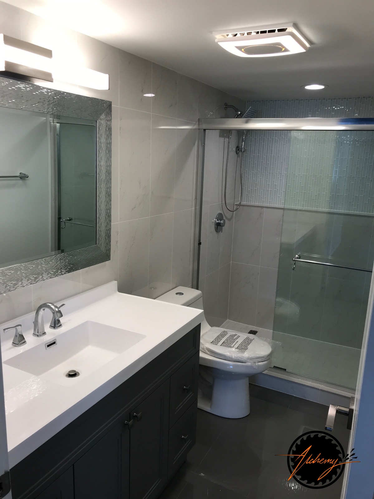 Glass-Tile Bathroom Remodel