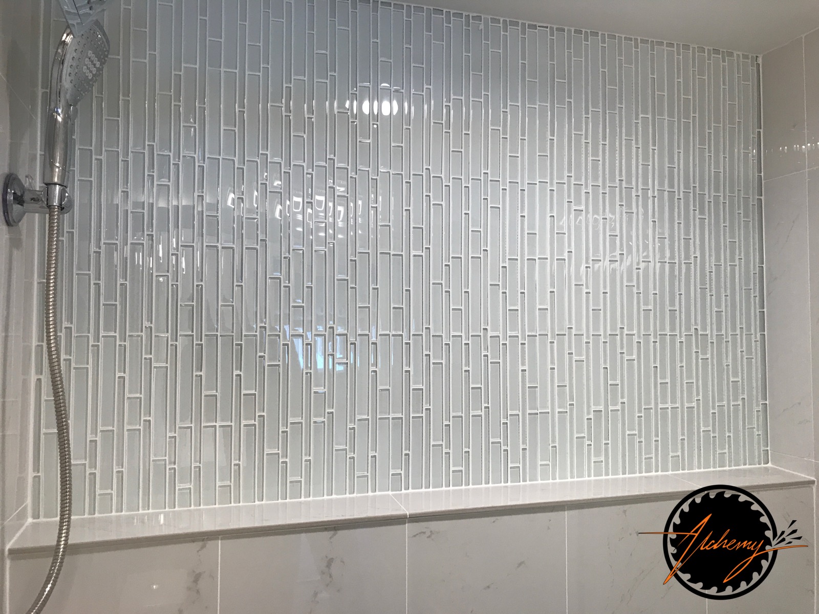 Glass-Tile Bathroom Remodel — image 1